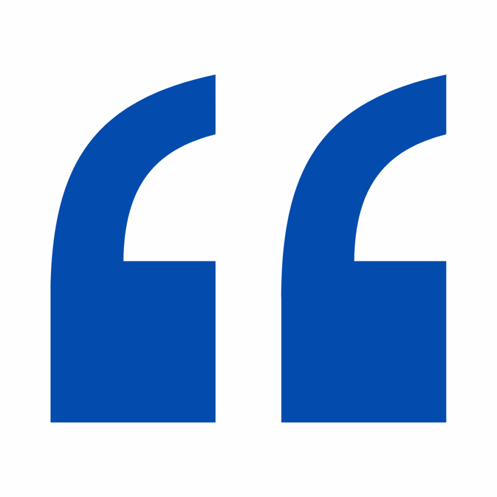 Dark blue speech marks