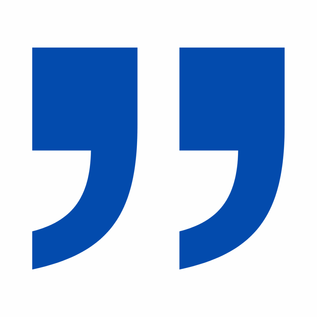 Dark blue speech marks